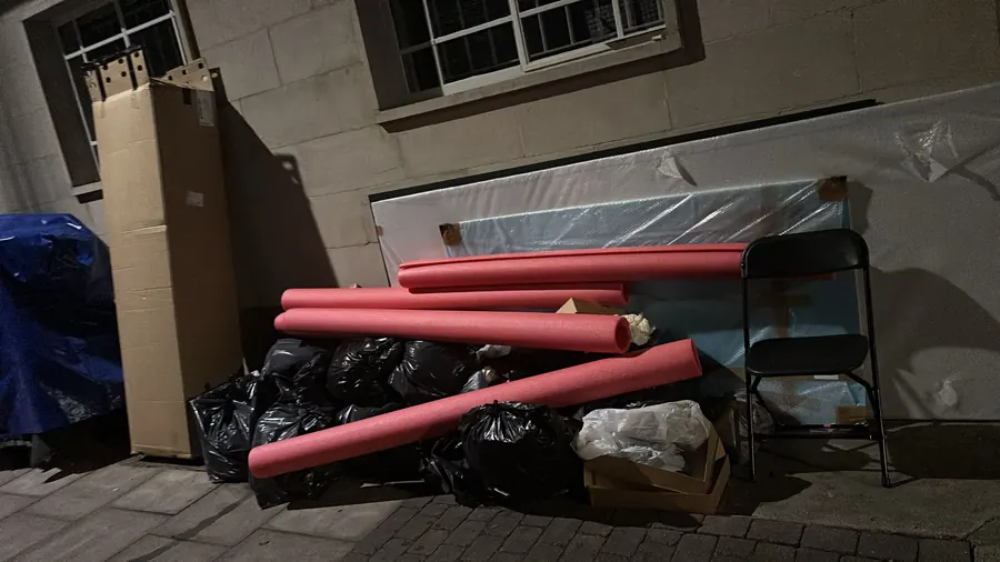 Bulky items from a move waiting for collection