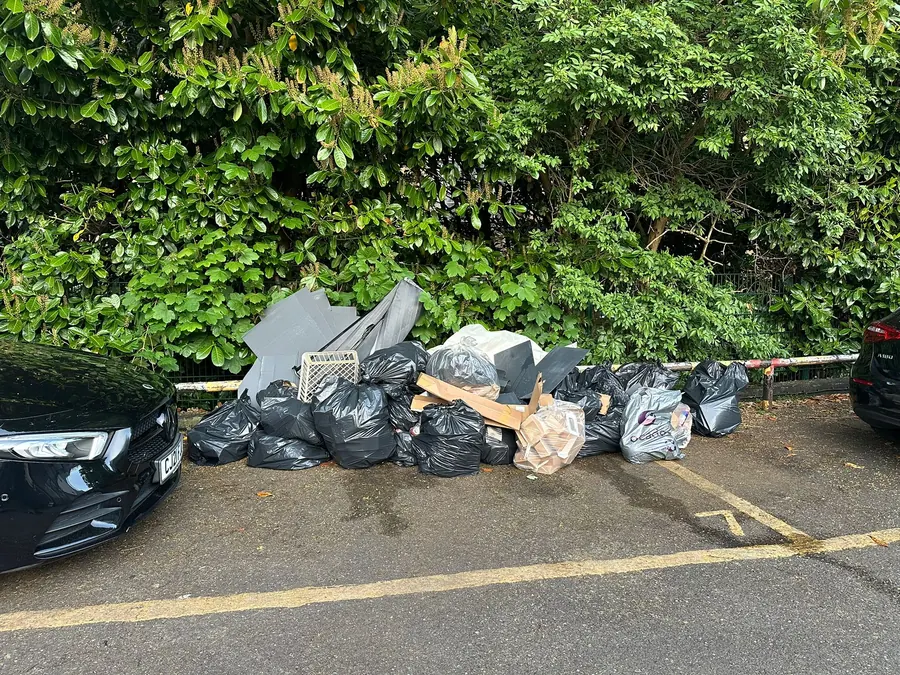 Bags cleared from a car park