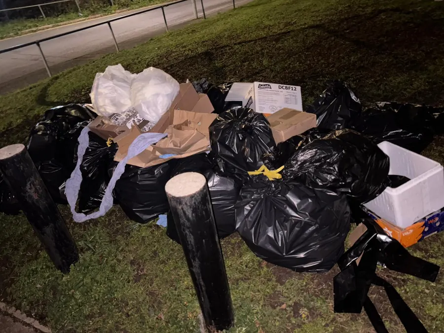 Event clean-up on the grass
